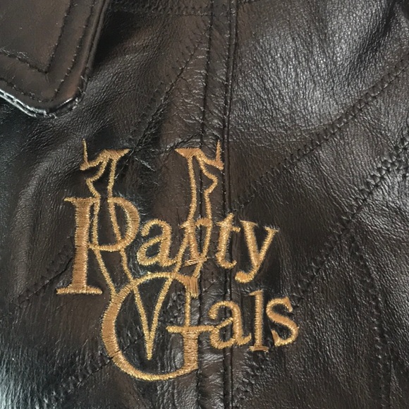 Party Gals Roberto Amee Leather Moto Jacket Medium - Picture 2 of 8